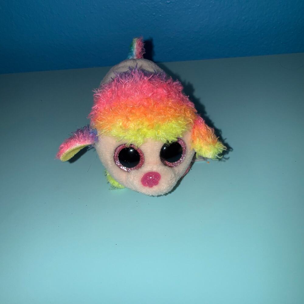 Ty Beanie Boos Teeny Tys Floral Poodle Plush Rainbow Hair Mini Toy